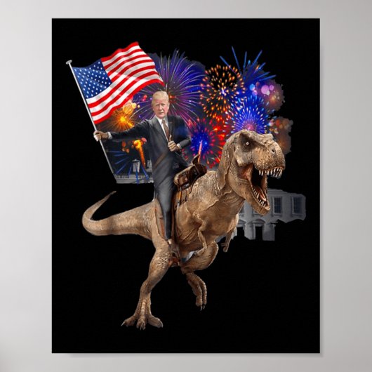 Poster Trump À L'Époque D'Un Dinosaure T-rex Soutien À Tr (Devant)