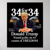 Poster Trump A Trouvé Coupable Sur &# ; Nombre De Liberté (Devant)