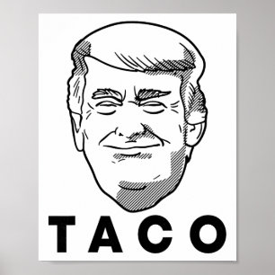 Poster Trump abandonne toujours Funny Taco Joke Rétro St