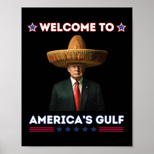 Poster Trump Amérique du Golfe Mexique Président Trump Fu