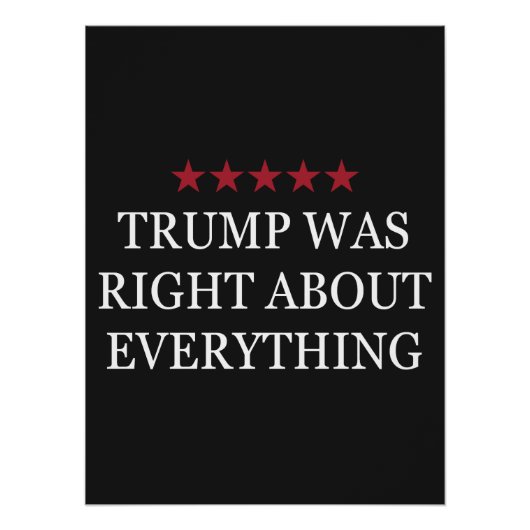 Poster Trump avait raison sur tout (Devant)