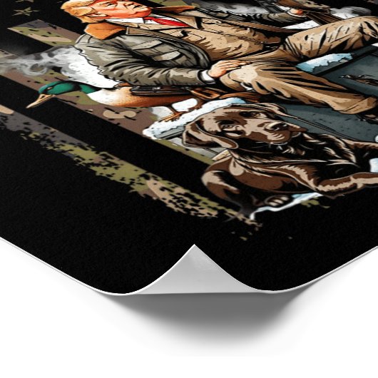 Poster Trump avec canard canard sauvagine chasse Camo Pré (Coin)
