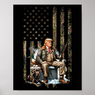 Poster Trump avec canard canard sauvagine chasse Camo Pré