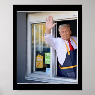 Poster Trump avec travailleur Mc Donald Trump Vote pour T