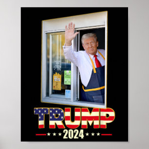 Poster Trump avec un travailleur Mc Donald vote pour Trum