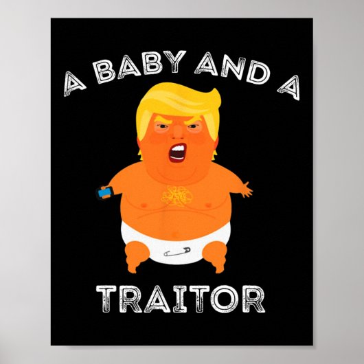 Poster Trump Baby Et Un Mème De Traître Drôle (Devant)