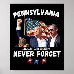 Poster Trump Butler Pennsylvanie n'oublie jamais