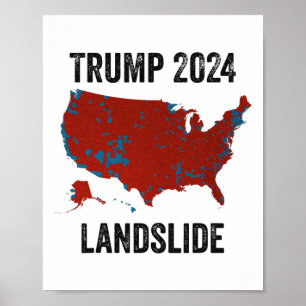 Poster Trump - Carte des élections de 2024 à la suite d'u