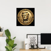 Poster TRUMP CGI Collectif Gold Art-Coin Doubloon (Bureau à domicile)