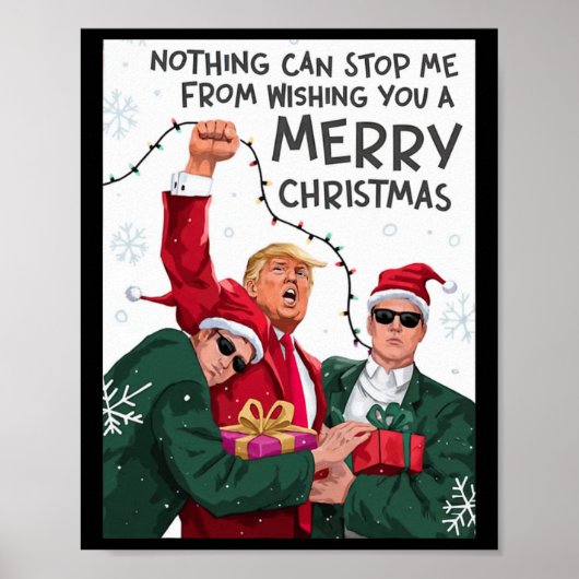 Poster Trump Christmas Funny Vous Souhaite Un Joyeux Noël (Devant)