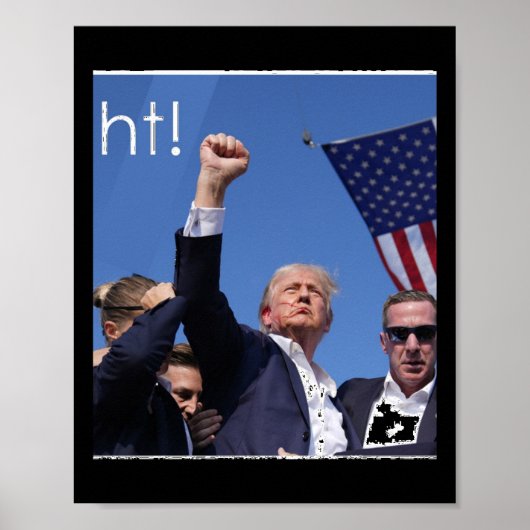 Poster Trump combat la Pennsylvanie en tirant en action (Devant)