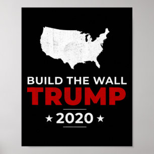 Poster Trump Construit Le Mur Pro États-Unis Conservateur