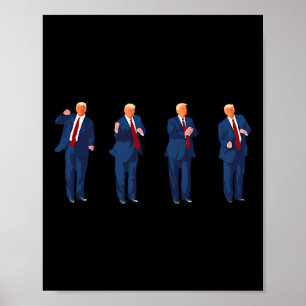 Poster Trump Dance Pro Trump 2024 Président Trump Mega