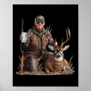 Poster Trump Deer Hunter Donald Trump Old School Camoufl