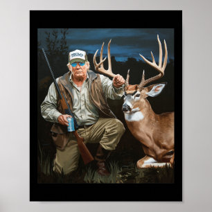 Poster Trump Deer Hunter Donald Trump Old School Camoufl
