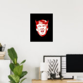 Poster Trump Diable Head - Anti-Trump - (Bureau à domicile)