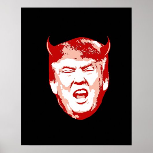 Poster Trump Diable Head - Anti-Trump - (Devant)