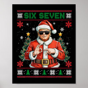 Poster Trump dit 67 Meme Six Seven Drôle Noël laid