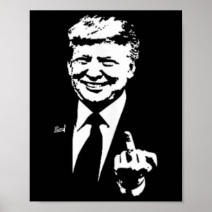 Poster Trump Doigt D'honneur Drôle Trump 2025 Pochette