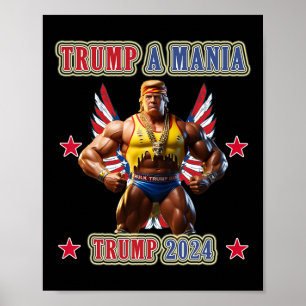 Poster Trump drôle de lutte Trumpamania Convention républ
