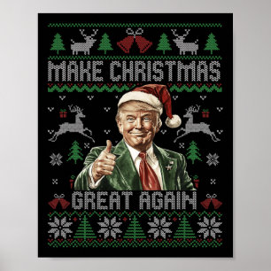 Poster Trump drôle Rendre Noël super à nouveau moche sueu