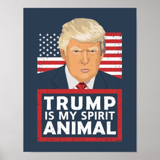 Poster Trump est mon esprit animal drôle (Devant)