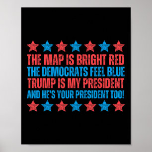 Poster Trump Est Mon Président Poème Carte Rouge Valentin