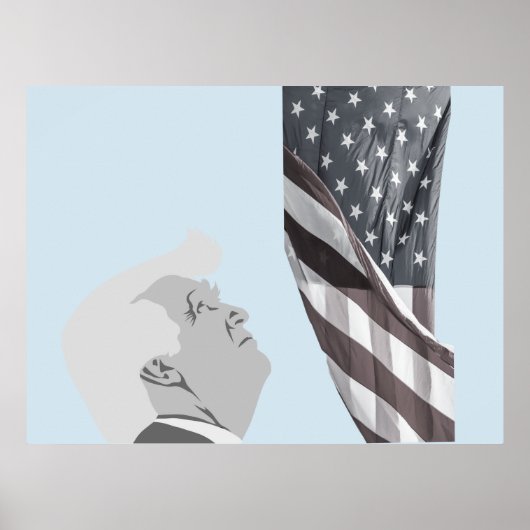 Poster Trump et le drapeau américain (Devant)