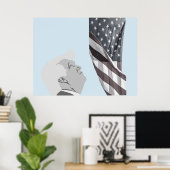 Poster Trump et le drapeau américain (Bureau à domicile)