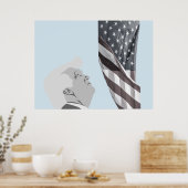 Poster Trump et le drapeau américain (Cuisine)