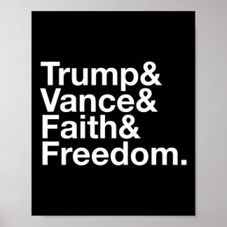 Poster Trump et Vance et Foi et Liberté Liste - États-Uni