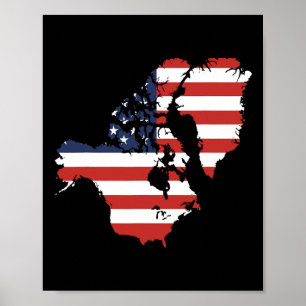 Poster Trump États-Unis Et Canada Carte Du Groenland
