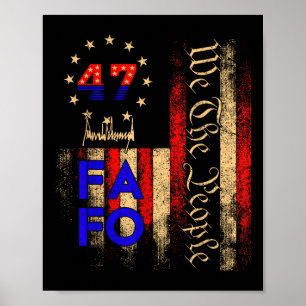 Poster Trump Fafo F Around Découvrez-nous Drapeau Vintage