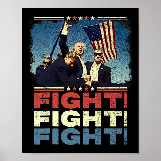 Poster Trump Fight Fight Fight (Devant)