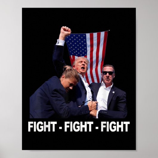 Poster Trump Fight -fight- Fight 2024 (Devant)