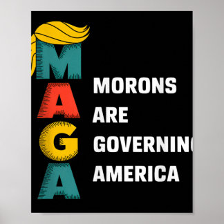 Poster Trump Funny, Trump et les morons gouvernent l'Amér