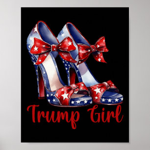 Poster Trump Girl High Heel Stilettos Drapeau américain T