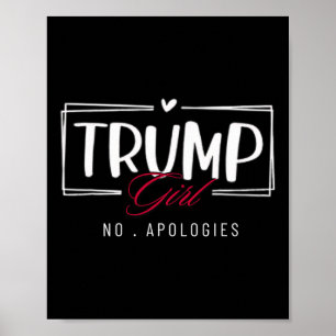 Poster Trump Girl Pas d'excuses Usa Flag Election 2024 Wo