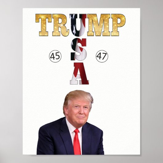 Poster Trump Gold 💖 Président 💕 USA 45 47 (Devant)