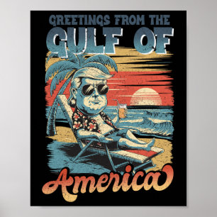 Poster Trump Golfe des États-Unis Amérique 2025 Trump Mer