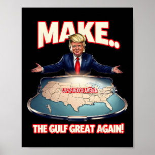 Poster Trump Golfe Des États-Unis Golfe Drôle Du Mexique 
