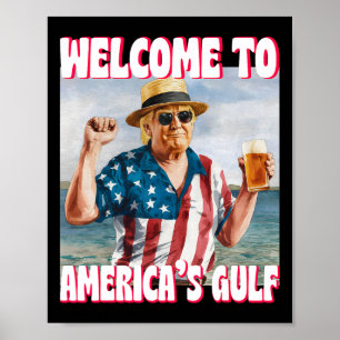 Poster Trump Golfe Des États-Unis Golfe Drôle Du Mexique 