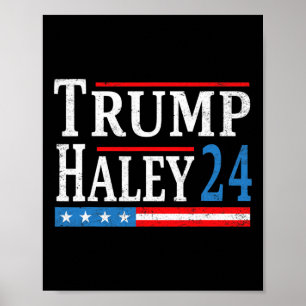 Poster Trump Haley 2024 Président Élection Républicain Ti
