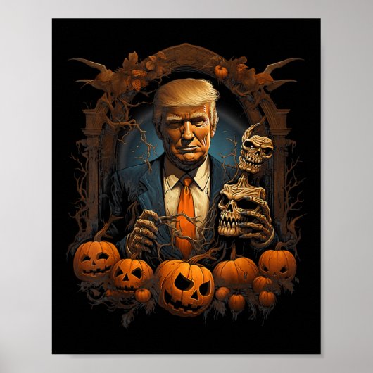 Poster Trump Halloween Costume effrayant Président Citrou (Devant)