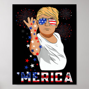 Poster Trump Happy 4 juillet Trump American Flag 1
