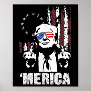 Poster Trump Happy 4 juillet Trump American Flag 8