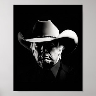 Poster Trump Head Cowboy Usa 2024 Vote Election Us Maga