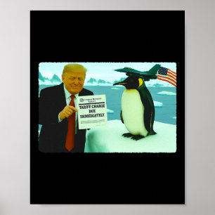 Poster Trump impose un tarif sur le pingouin Ironic Polit