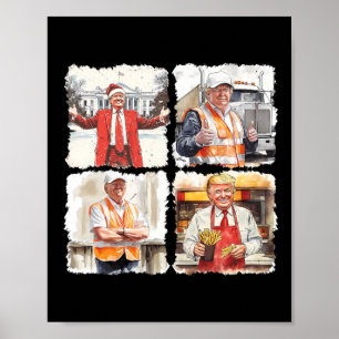 Poster Trump Jobs 2024 Christmas Mega 45 47 Président Pap