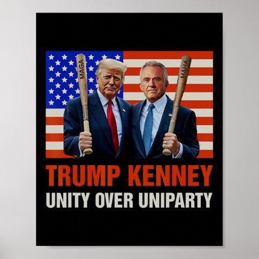 Poster Trump Kennedy Unity over Uniparty 2024 Funny Elect (Devant)